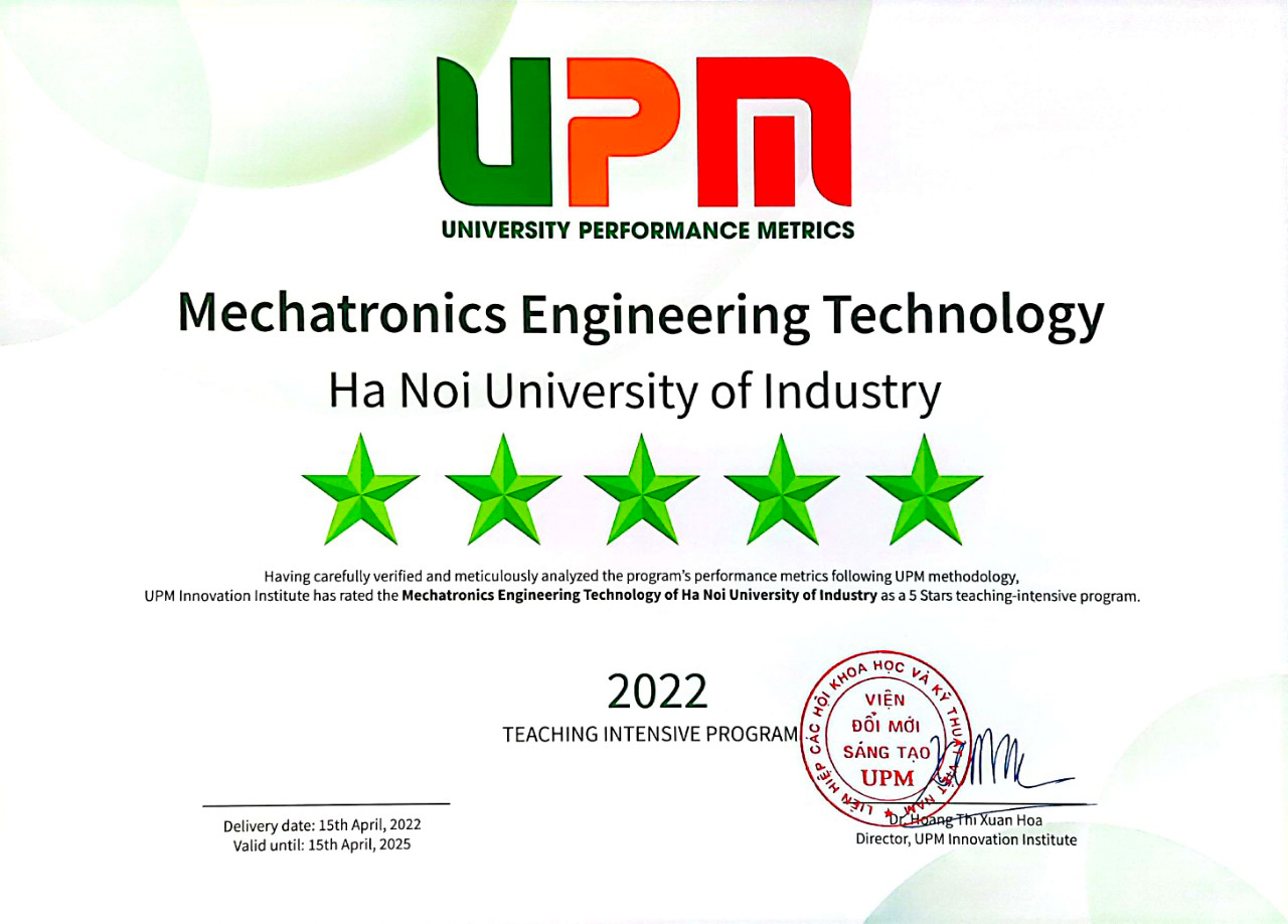 Chương trình đào tạo ngành Cơ khí và Cơ điện tử xuất sắc đạt tiêu chuẩn 5 sao của tổ chức UPM